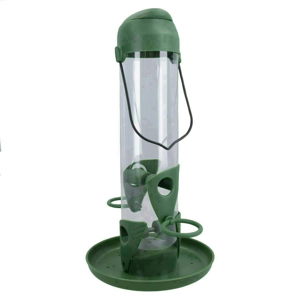 image 1 of Wild Birds Large Plastic Flip Top Dried Mealworms Feeder Hanging Feeding Station