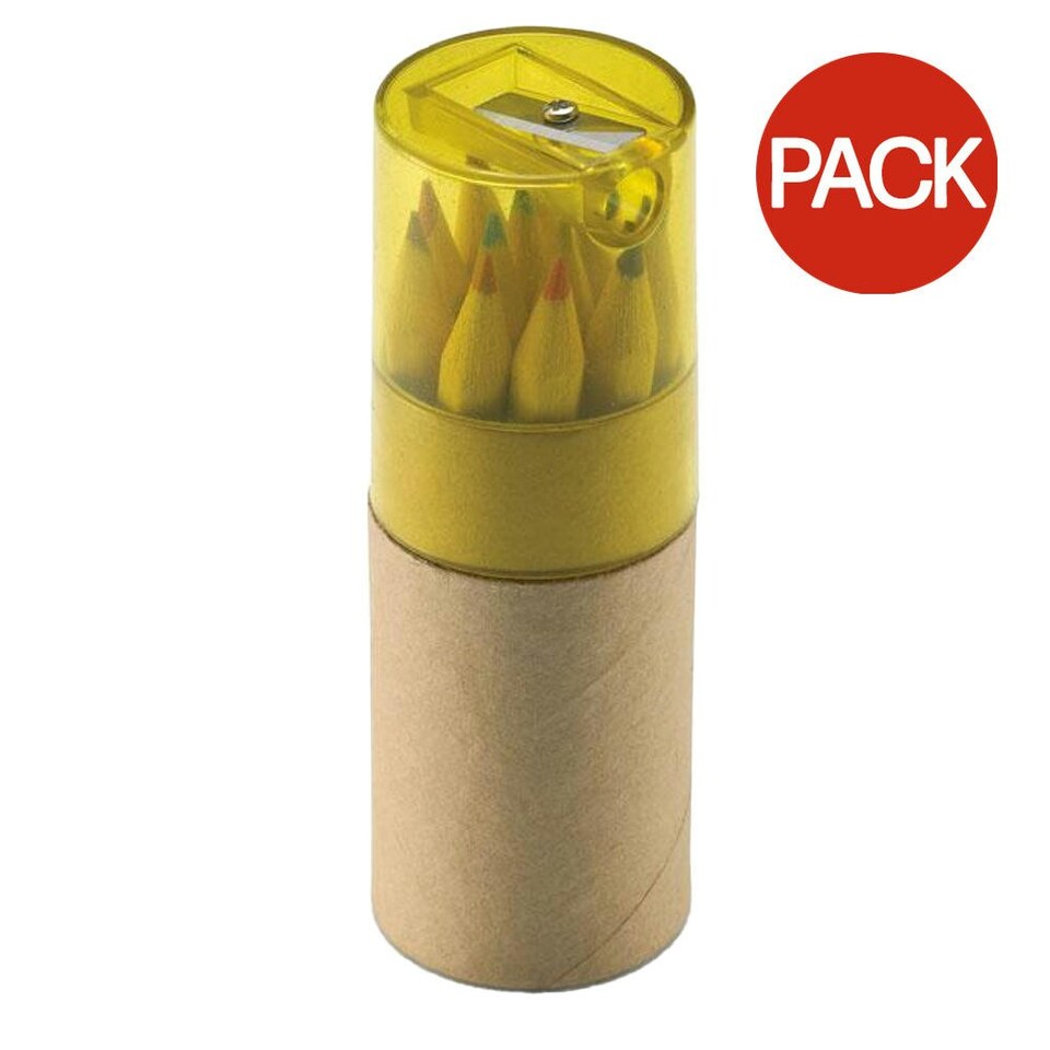 image 1 of MidOcean Lambut Coloured Pencil (Pack of 12) - Transparent Yellow - One Size Multi