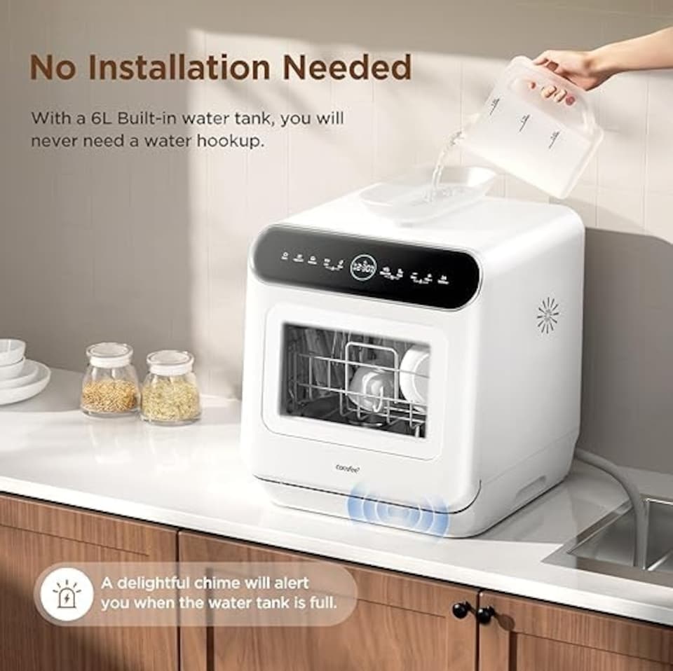 image 1 of Comfee Mini Plus Dishwasher with Built-in 6L Water Tank Hygiene Wash