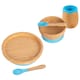 image 1 of Tiny Dining 5pc Bamboo Round Baby Weaning Set - Blue
