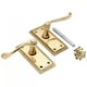 image 2 of Golden Grace 8 Pairs Georgian Design Lever Latch Door Handle in Polished Brass Finish - 107mm x 48mm Gold