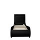 image 3 of Orion LED Lights Headboard Gaming Style Black Faux Leather Bed Frame (Single)