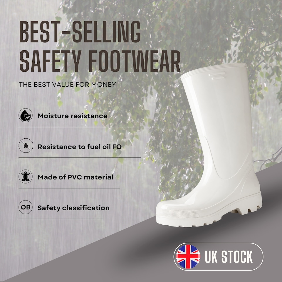 image 1 of Grander Z Men's White PVC Protective Wellies EU48