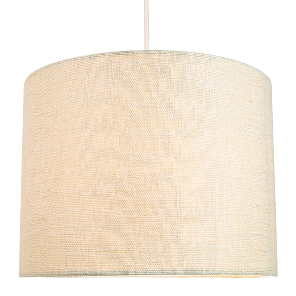 image 1 of Contemporary and Sleek 12 Inch Cream Linen Fabric Drum Lamp Shade 60w Maximum | Cream