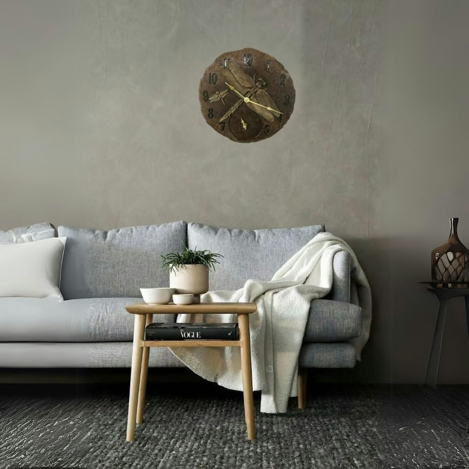 image 1 of Marco Paul 30cm Bronze Dragonfly Wall Clock Bronze