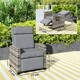image 7 of Outsunny Rattan Garden Recliner Sun Lounger w/ Flip Table 