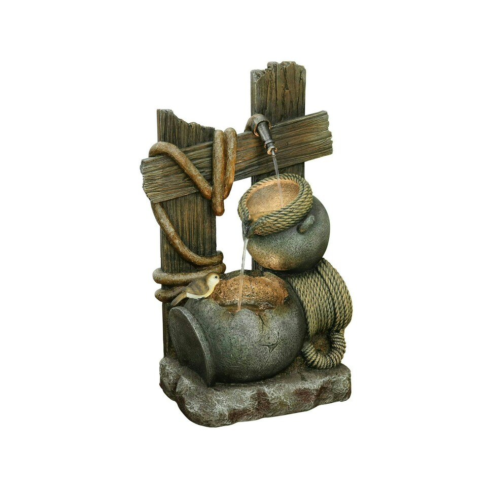 image 1 of Primrose Constancia Cascading Bowls Hose Water Feature With Lights 65cm
