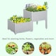 image 7 of Outsunny 2-pieces Elevated Flower Bed Vegetable Herb Planter Plastic, Grey