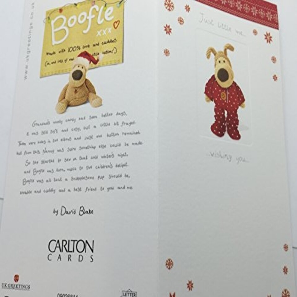 image 1 of Just Little Me Boofle Wearing Red Dress Design Christmas Card