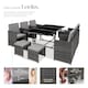 image 3 of Garden Table and Chairs Malaga - 10 seats with cushions, dining table, rain cover | Grey | grey | 53 x 53 x 87 cm | 1