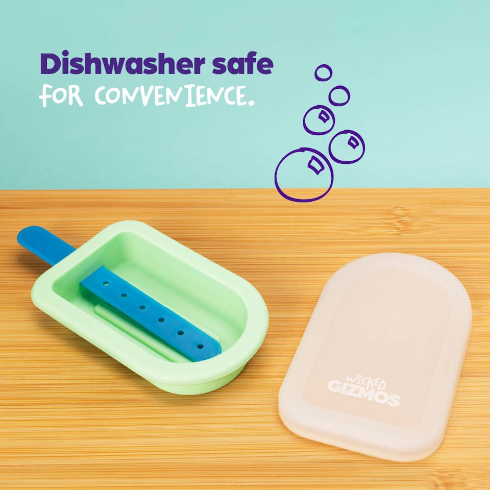 image 1 of 4 Ice Lolly Moulds with Sticks Orange and Green