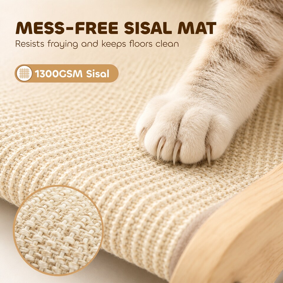 image 1 of PawHut 2 in 1 Sisal Cat Scratcher Bed Cat Scratching Board and Lounger