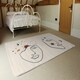 image 3 of Line art Illustration with Mystical and Celestial elements like stars, moon, sun and planets (Rug) Cream | L