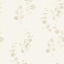 Sample of Trailing Eucalyptus Wallpaper in Warm Neutrals Multi