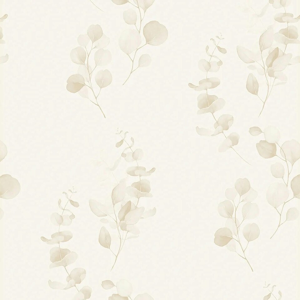 Sample of Trailing Eucalyptus Wallpaper in Warm Neutrals Multi