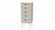 image 4 of Dallas 5 Drawer Tall Bedside Cabinet in Kashmir Matt (Ready Assembled) | Cream | Kashmir Matt