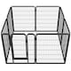 image 1 of Yaheetech 8 Metal Dog Playpen Panels, 80 × 100 cm Black