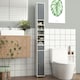 image 8 of COSTWAY Slim Bathroom Cabinet Floor Storage Organizer White Grey