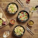 image 2 of VonShef Matte Black Pasta Bowl set, 4 Dishwasher & Microwave Safe Bowls
