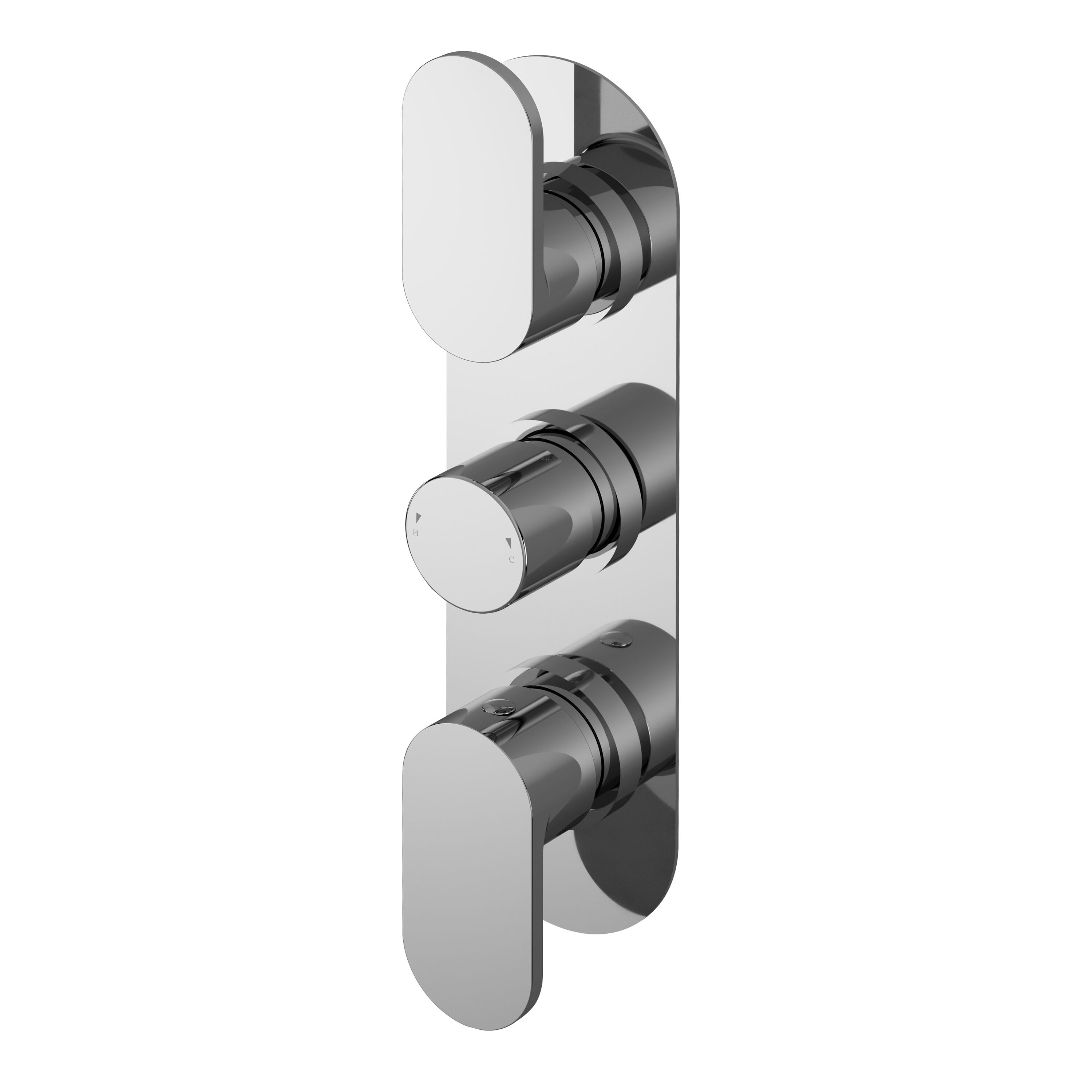 Balterley - Current Contemporary Bathroom Round Triple Concealed Thermostatic Shower Valve With Diverter, 280mm, Chrome