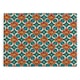 image 1 of Orange Floral Tile Large Smooth Glass Worktop Protector - Kitchen Chopping Board