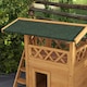 image 7 of PawHut Outdoor Cat House Kitten Shelter Puppy Kennel with Balcony Stairs Asphalt Roof, 77 x 50 x 73 cm