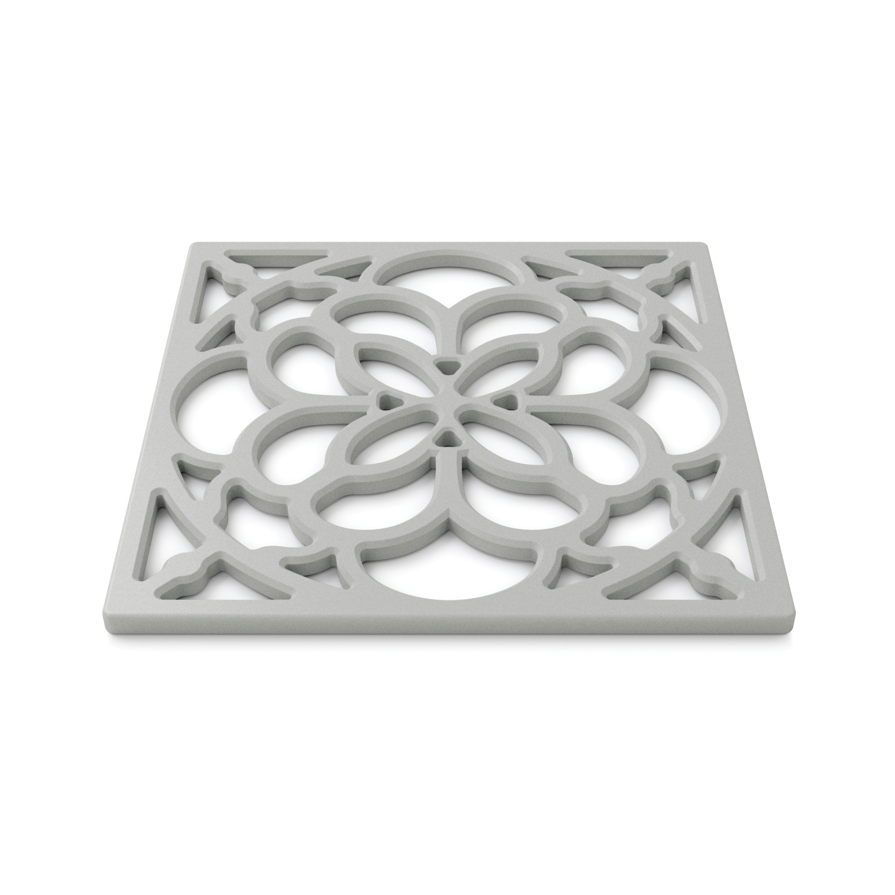 Zeal Square Silicone Heritage Hot Mat Trivet, 18cm in Light Grey