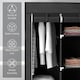image 5 of HOMCOM Fabric Portable Wardrobe with 8 Shelves 2 Hanging Rails, Black | Black