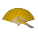 image 1 of Dark Yellow Paper Foldable Hand Held Bamboo Wooden Fan by Parev