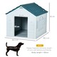 image 7 of PawHut Weather-Resistant Dog House, Puppy Shelter for Large Dogs - Blue