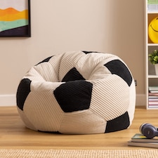 Icon Kids Football Jumbo Cord Classic Bean Bag, Black