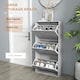 image 8 of HOMCOM Slim Shoe Storage Cabinet with 3 Flip Drawers, Grey