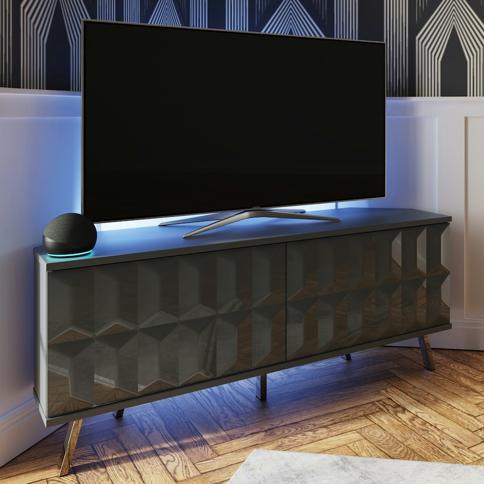 image 1 of Frank Olsen Elevate 1200 Corner Tv Cabinet Grey | Grey