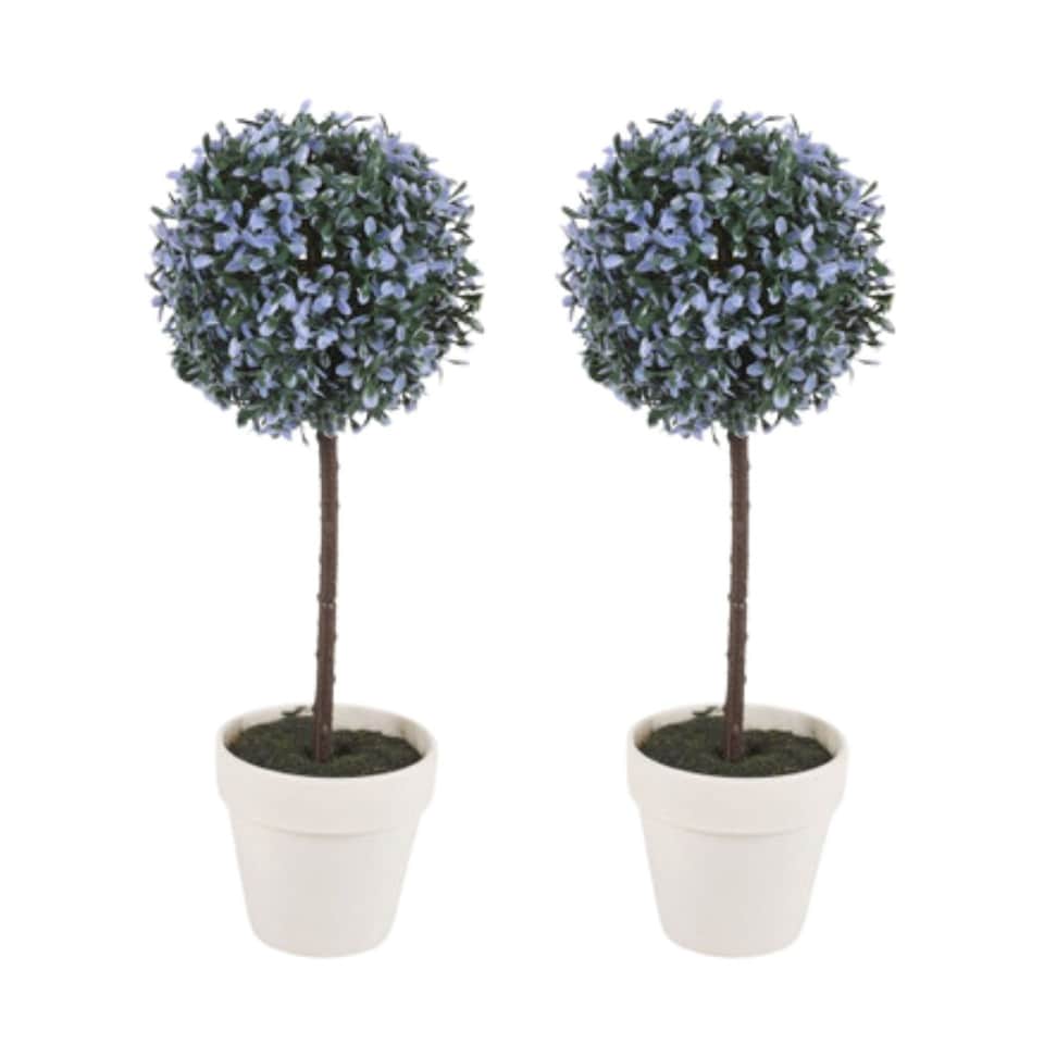 image 1 of 27cm Decorative Artificial Ball Plant -1-2 Pack | Blue | Blue & Set of 2 | 2