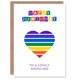 image 1 of Lovely Niephling Rainbow Stripes Love Heart Birthday Card