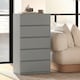 image 7 of HOMCOM Bedroom Chest of Drawers, 5 Drawers Dresser, Drawer Unit | Grey | Grey