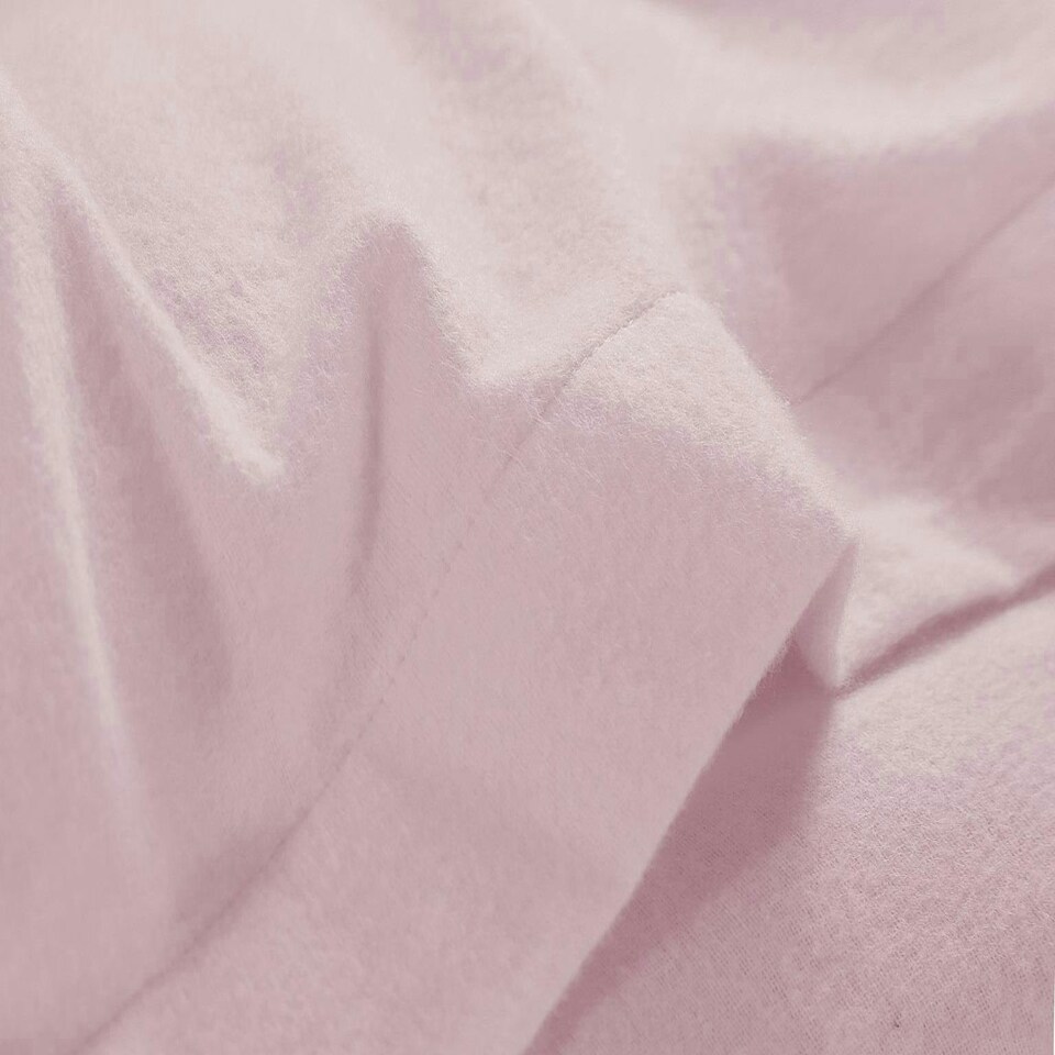 image 1 of Plain Dye Flannelette Pink Super King Sheet Set Pink | Super King