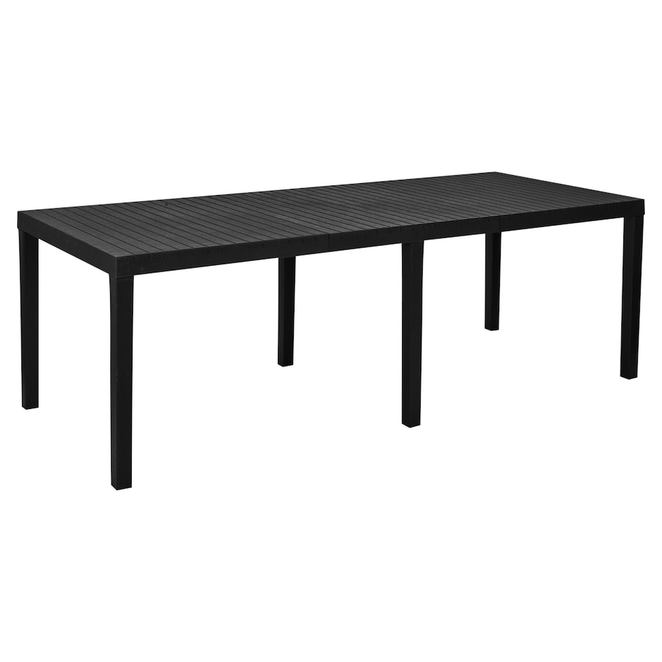 image 1 of Large 2.2M Adjustable Garden Dining Table with 8 Matching Chairs | Black | 1
