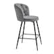 image 2 of SONARA Set of 2 Blended Woven Fabric Counter Height Bar Stools with Backrest | Grey