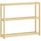 image 1 of HOMCOM 3-Tier Bamboo Adjustable Bathroom Storage Shelf, Natural
