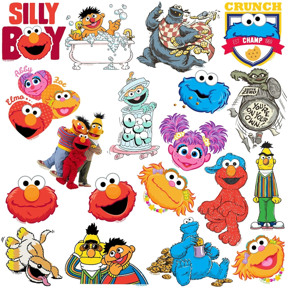 image 1 of Sesame Street Deluxe Assorted Designs Stickers (Pack of 50) - Multicoloured - One Size