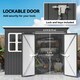 image 7 of Outsunny 8.5 x 6ft Storage Shed Galvanised Steel Garden Shed, Metal Shed with Foundation Kit, Window, Lockable Wide Doors and Air Vents for Outdoor Patio, Dark Grey | Grey | 1