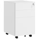 image 1 of Vinsetto 3-Drawer Vertical Filing Cabinet with Pencil Tray, Lock and 5 Wheels, Steel Mobile File Cabinet, for A4, Legal and Letter Size, Pre-Assembled Body, White