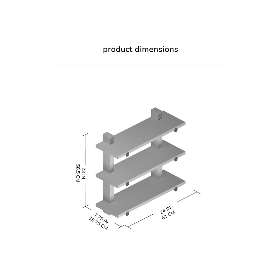 image 1 of Oliver Floating Shelves - 3 Tier Solid Wood Wall Shelf