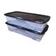 image 1 of 2 x 42L Clear Under Bed Storage Box with Black Lid, Stackable and Nestable Design Storage Solution