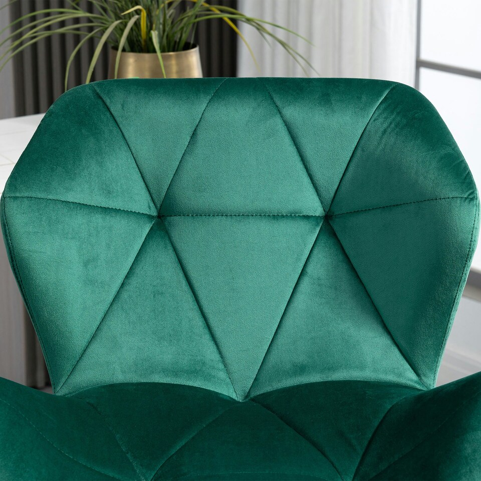 image 1 of HOMCOM Set Of 2 Luxurious Velvet-Touch Bar Stools Metal Frame Footrest Green
