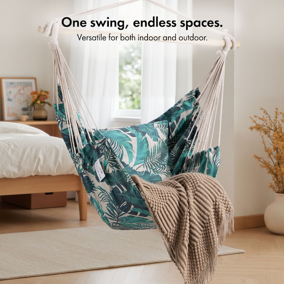 image 1 of Vonhaus Seville Outdoor Hanging Chair with Attachments
