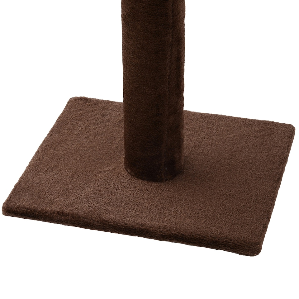 image 1 of PawHut Floor to Ceiling Cat Tree 5-Tier Climbing Tower Scratching Post Brown
