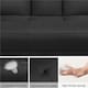 image 5 of Yaheetech Fabric Upholstered Convertible Futon Sofa Bed for Small Spaces