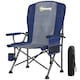 image 1 of Outsunny Camping Chair Padded with Side Pocket | Blue | Dark Blue, Dark Grey | One Size